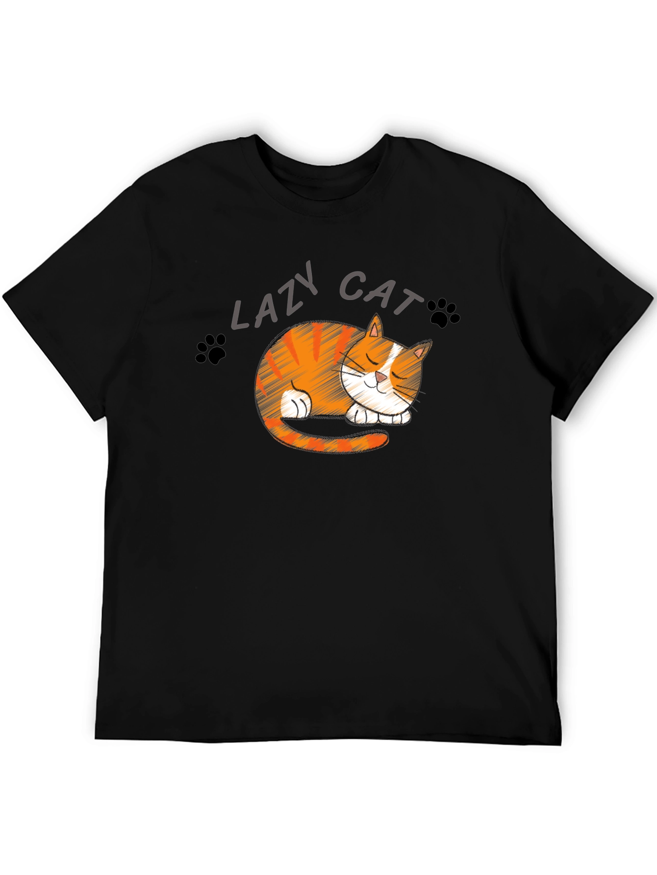 Lazy Cat Graphic T-Shirt - Cute Sleepy Kitten Tee