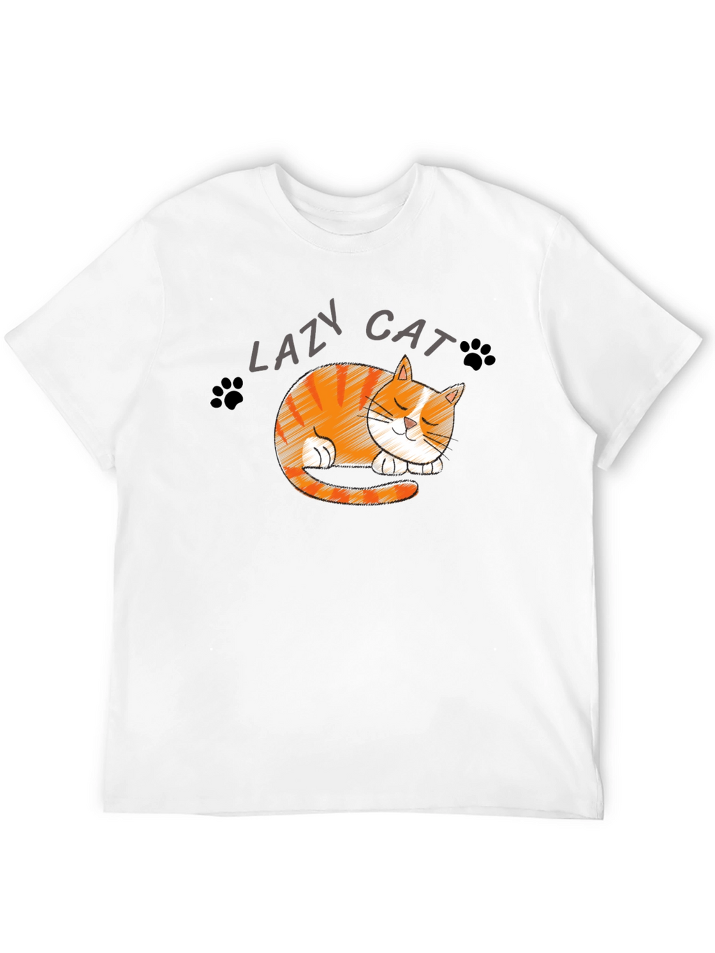 Lazy Cat Graphic T-Shirt - Cute Sleepy Kitten Tee