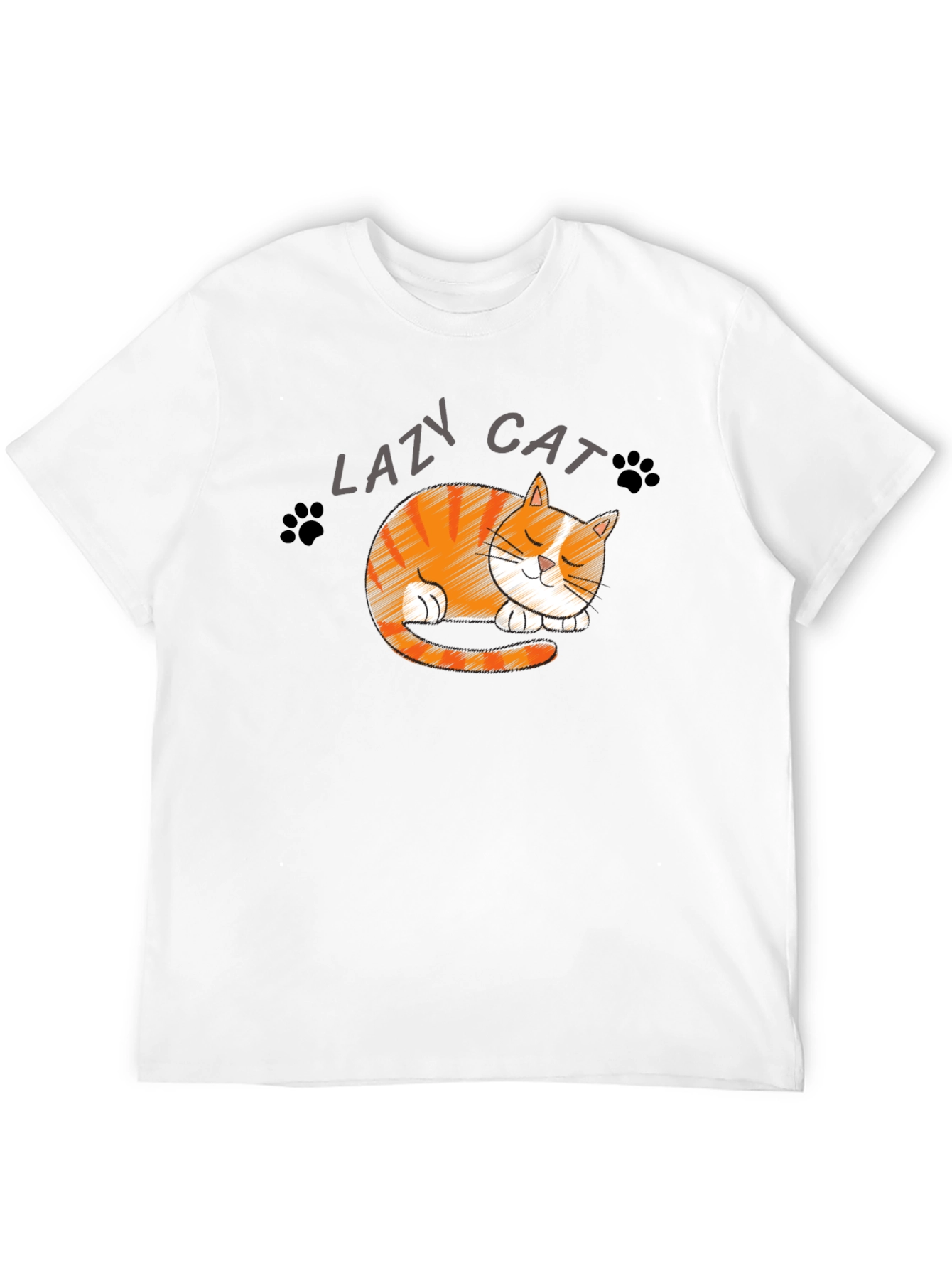 Lazy Cat Graphic T-Shirt - Cute Sleepy Kitten Tee