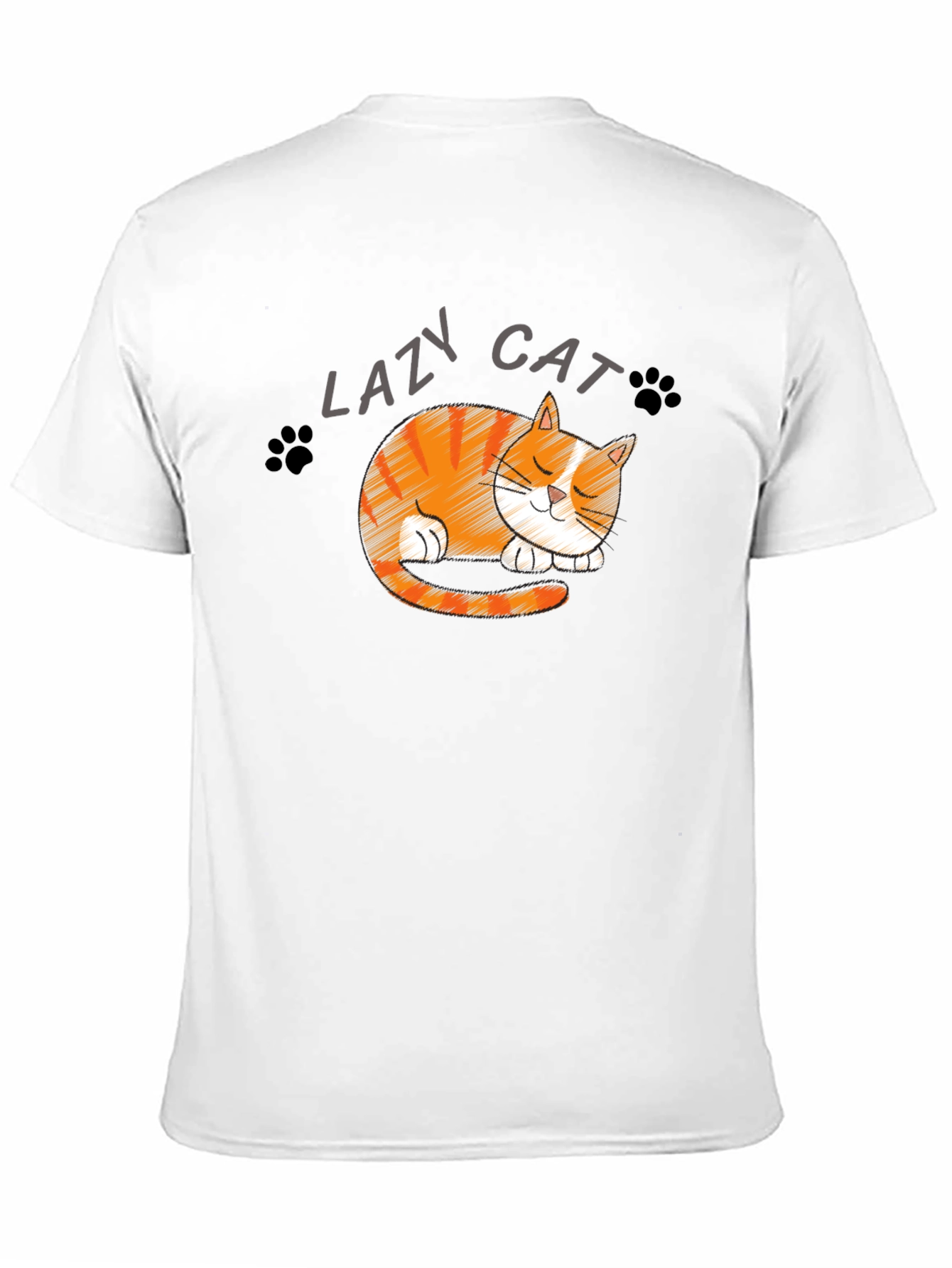 Lazy Cat Graphic T-Shirt - Cute Sleepy Kitten Tee