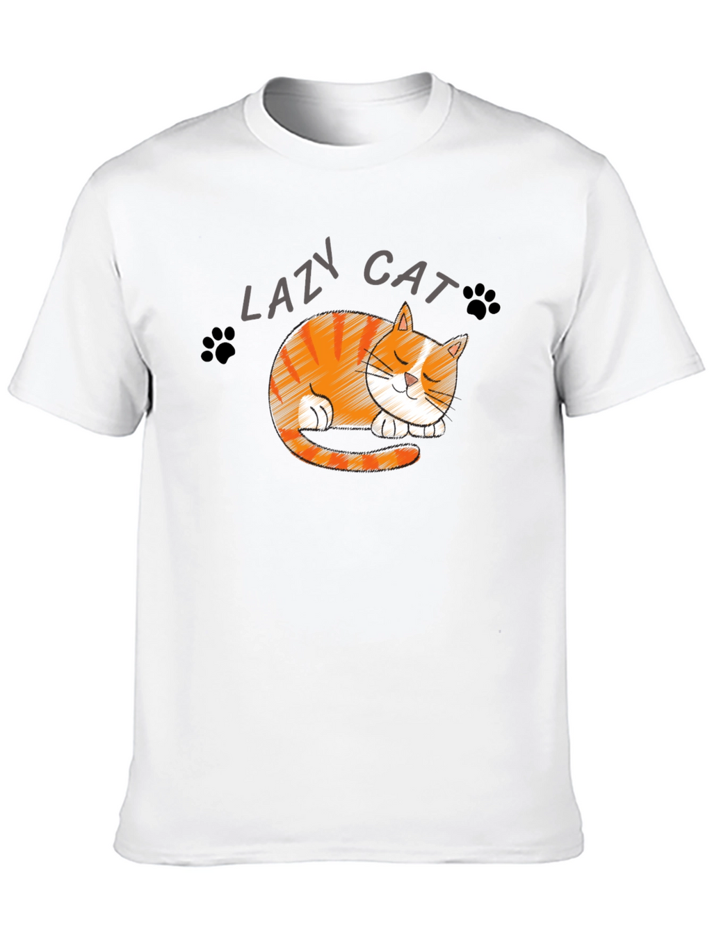 Lazy Cat Graphic T-Shirt - Cute Sleepy Kitten Tee