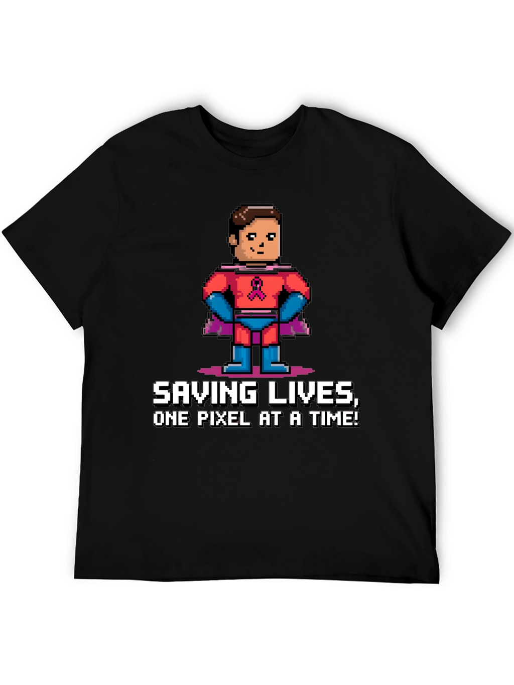 Saving Lives Pixel Hero Graphic Tee