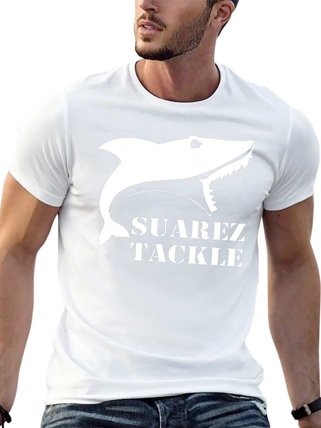 Suarez Tackle Shark Graphic T-Shirt - Black