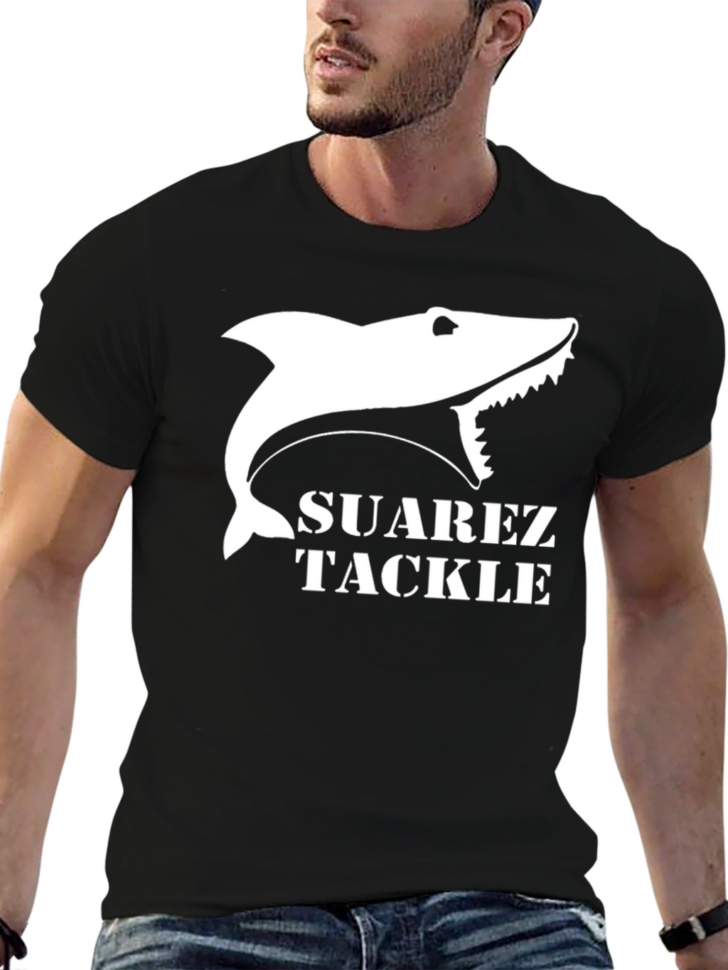 Suarez Tackle Shark Graphic T-Shirt - Black