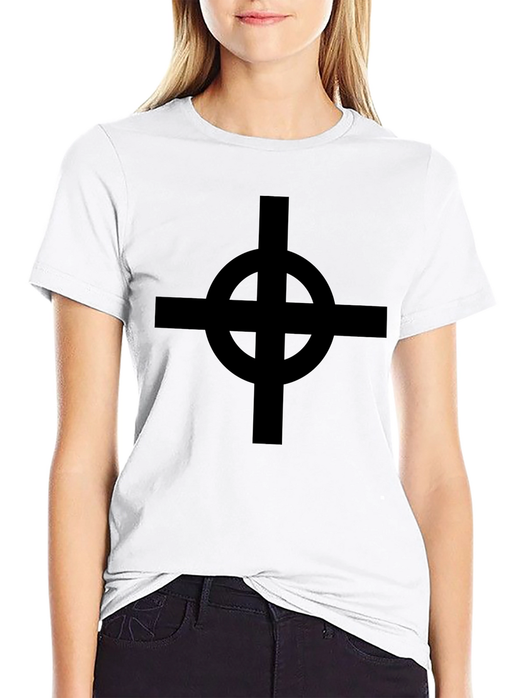 Black Celtic Cross Graphic T-Shirt