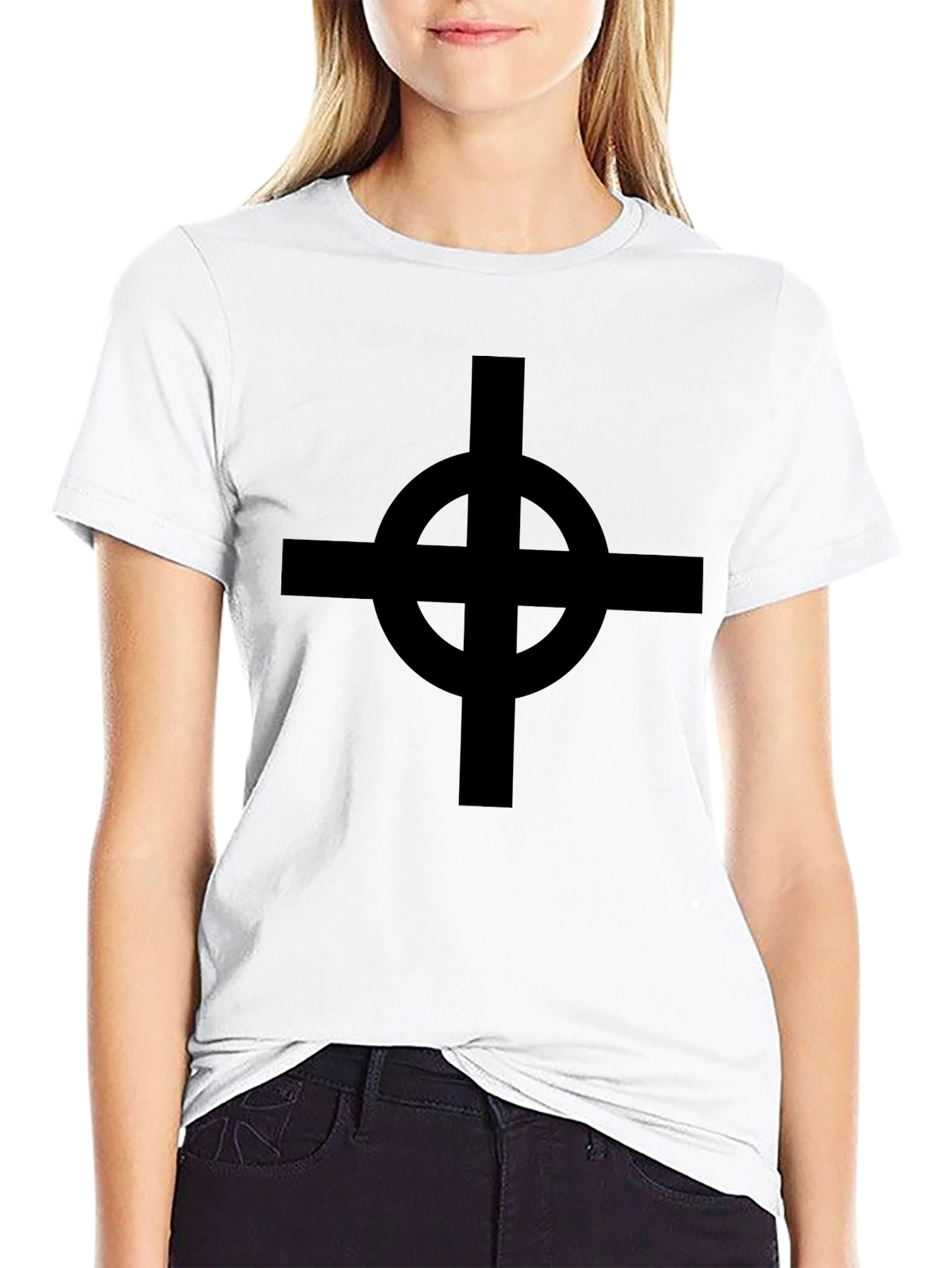 Black Celtic Cross Graphic T-Shirt
