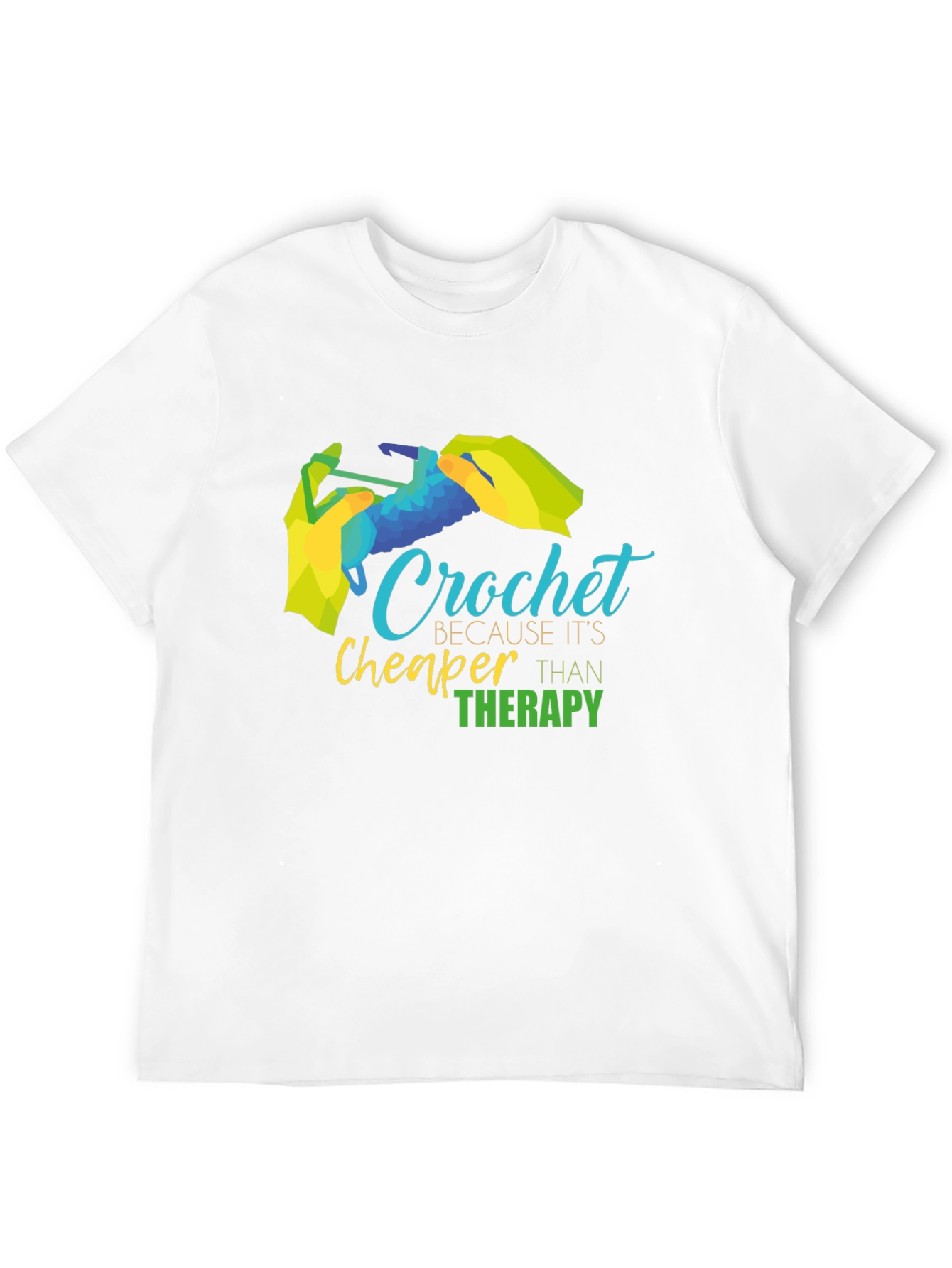 Crochet Cheaper Than Therapy T-Shirt Black