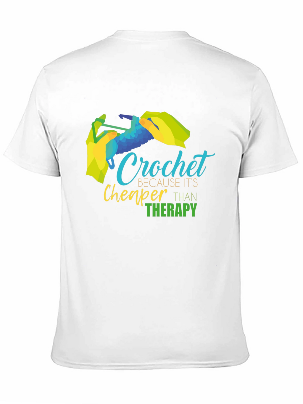 Crochet Cheaper Than Therapy T-Shirt Black
