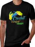 Crochet Cheaper Than Therapy T-Shirt Black