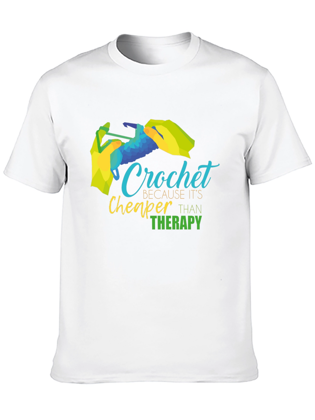 Crochet Cheaper Than Therapy T-Shirt Black