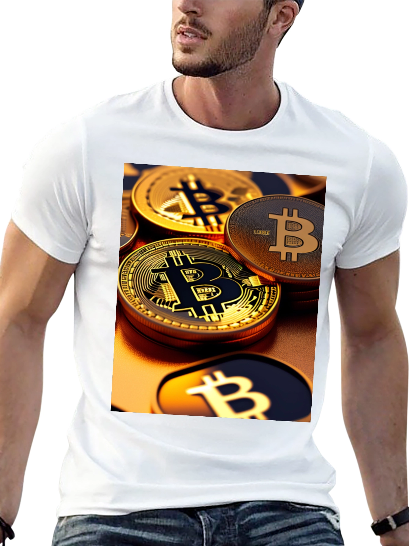 Bitcoin Graphic Tee - Crypto Coin Design