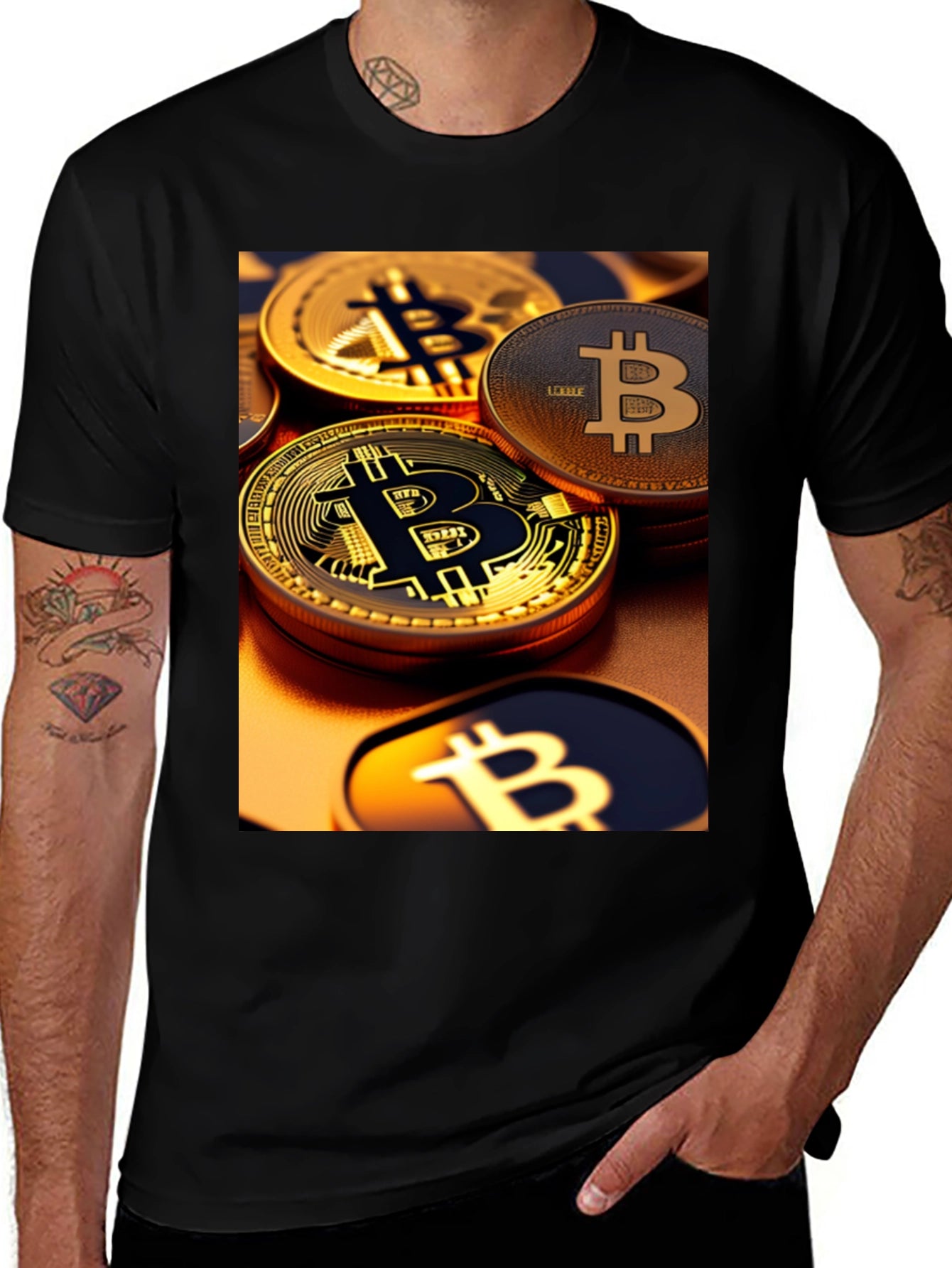 Bitcoin Graphic Tee - Crypto Coin Design