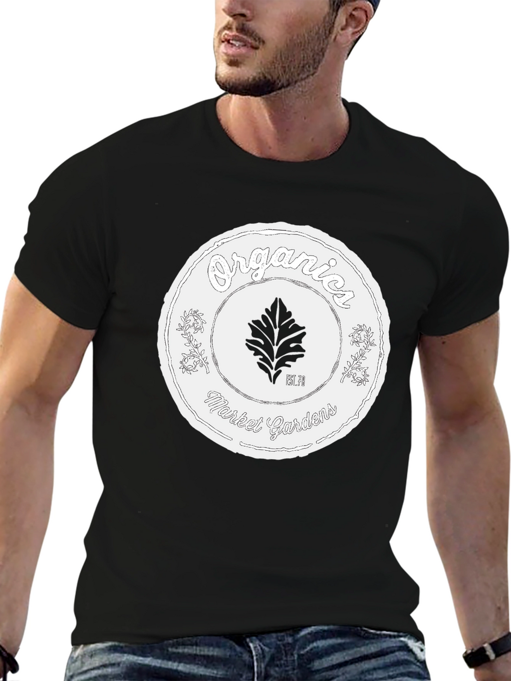 Organic Market Gardens Black Graphic T-Shirt