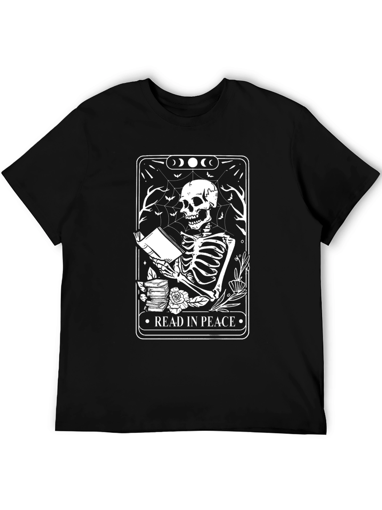 Read In Peace T-Shirt - Skeleton Book Lover Tee