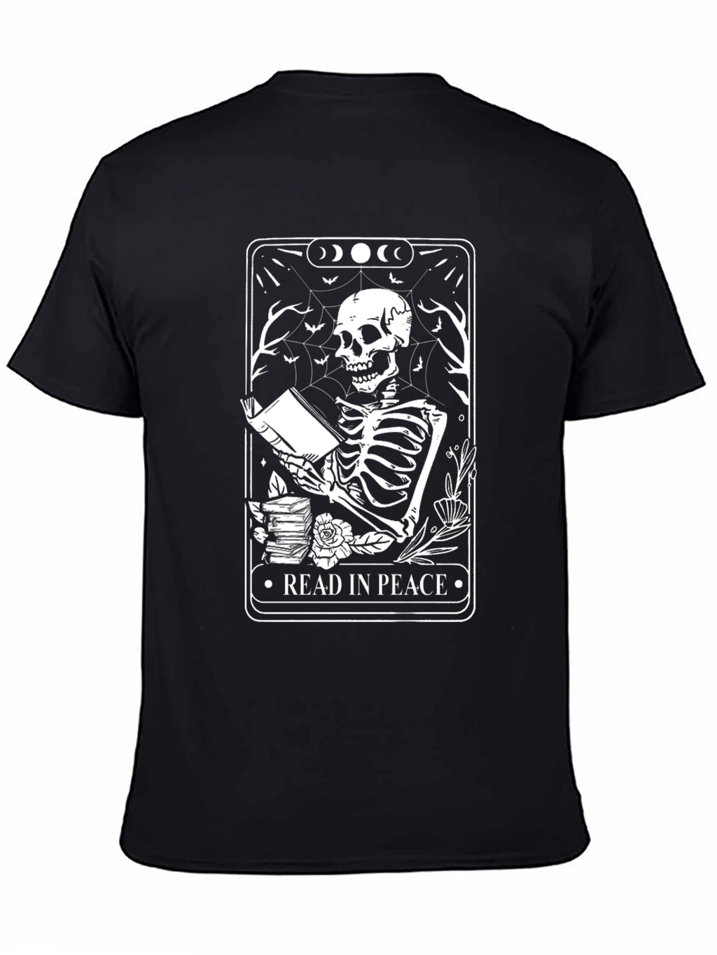 Read In Peace T-Shirt - Skeleton Book Lover Tee