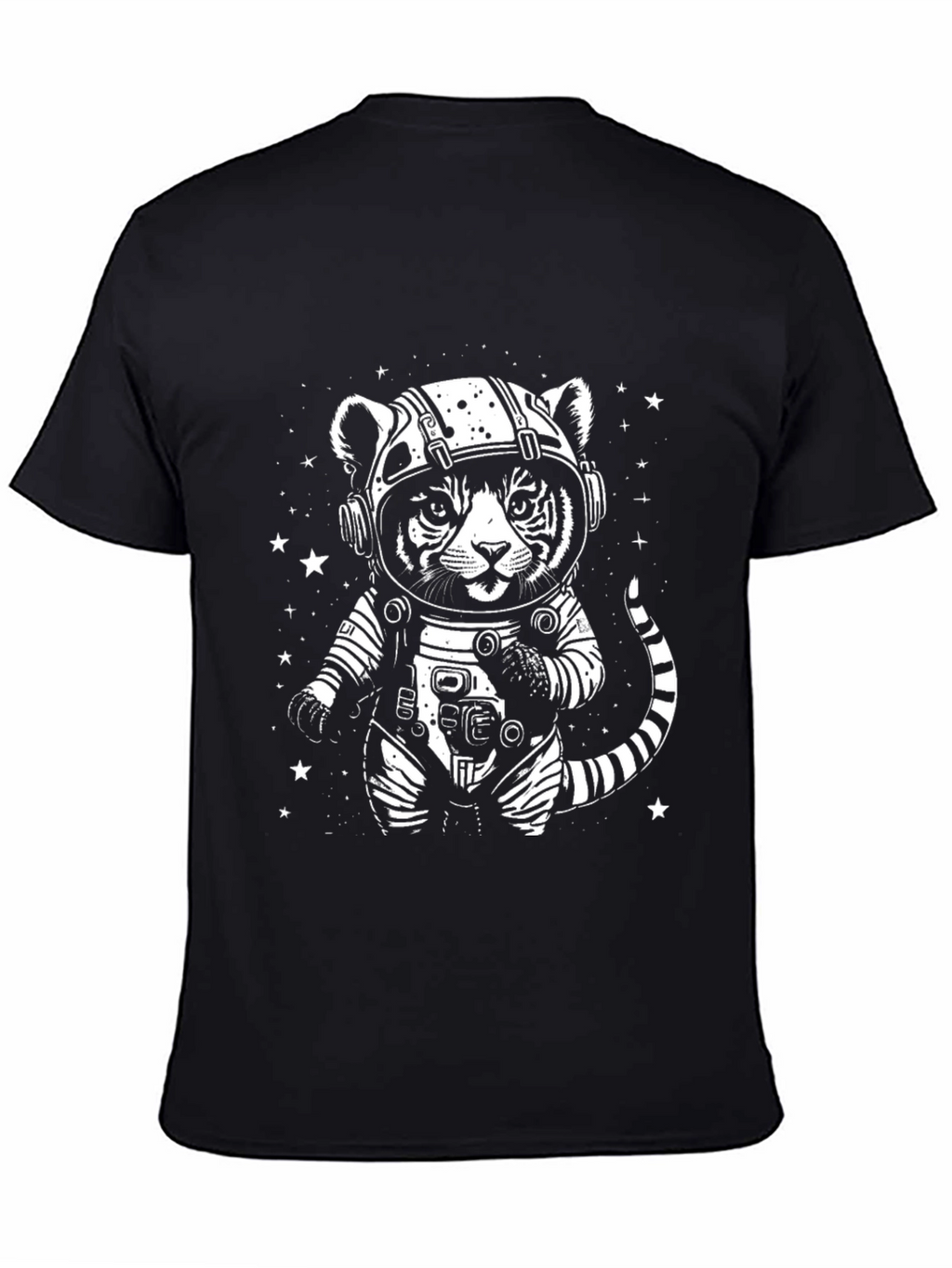 Cool Cat Astronaut Graphic Tee - Black