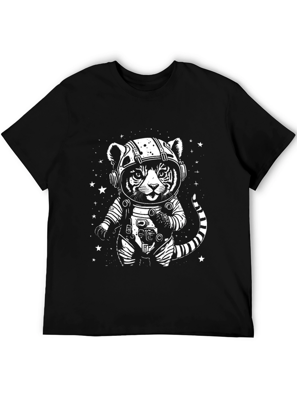Cool Cat Astronaut Graphic Tee - Black