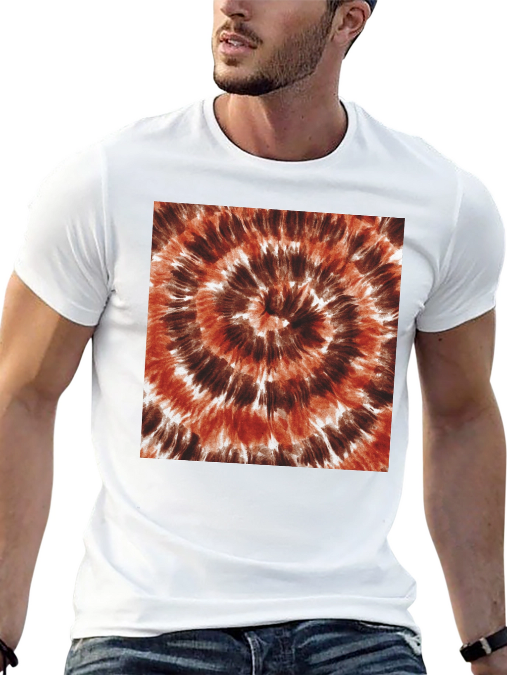 Brown Tie-Dye Spiral T-Shirt
