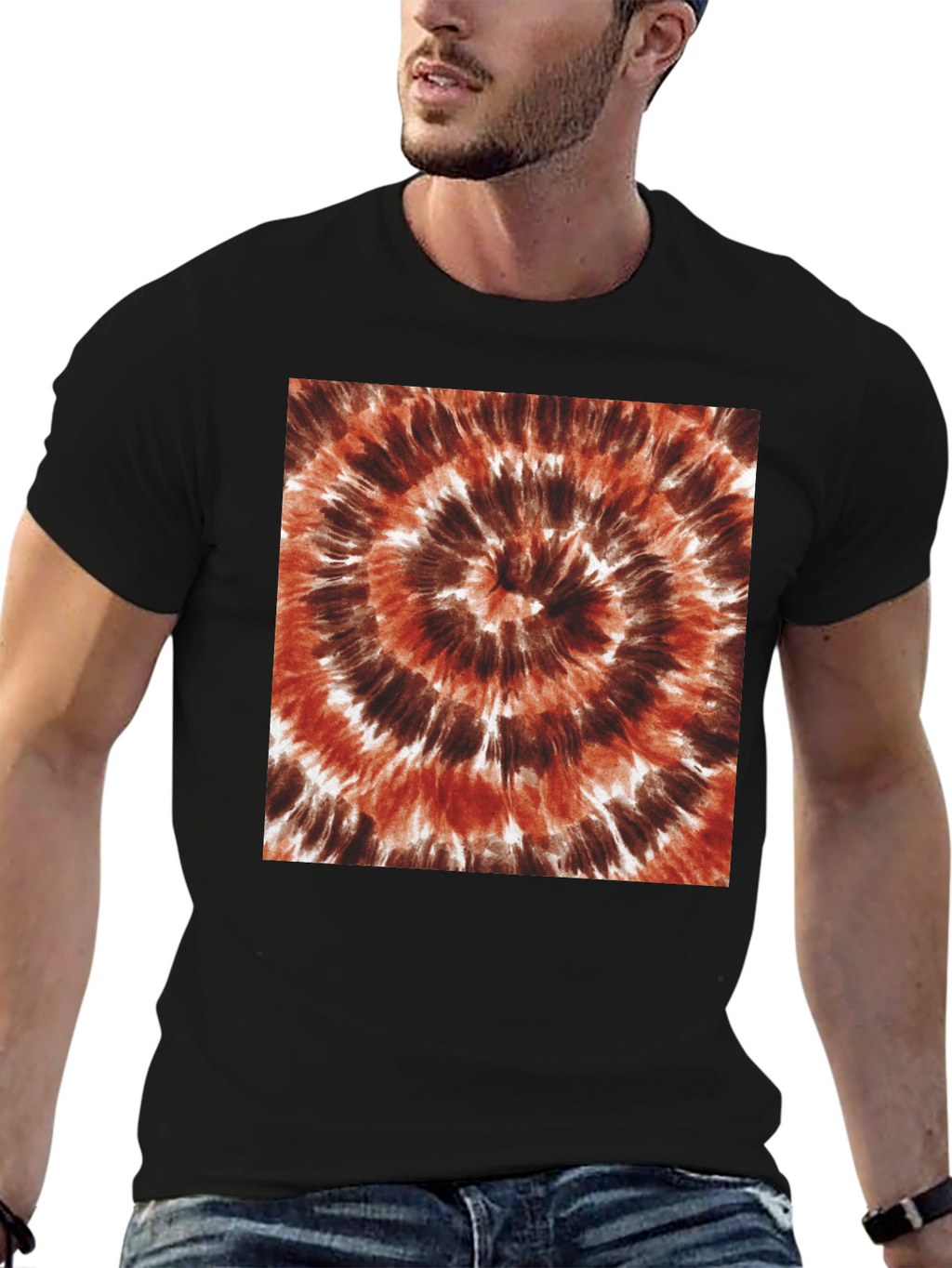 Brown Tie-Dye Spiral T-Shirt