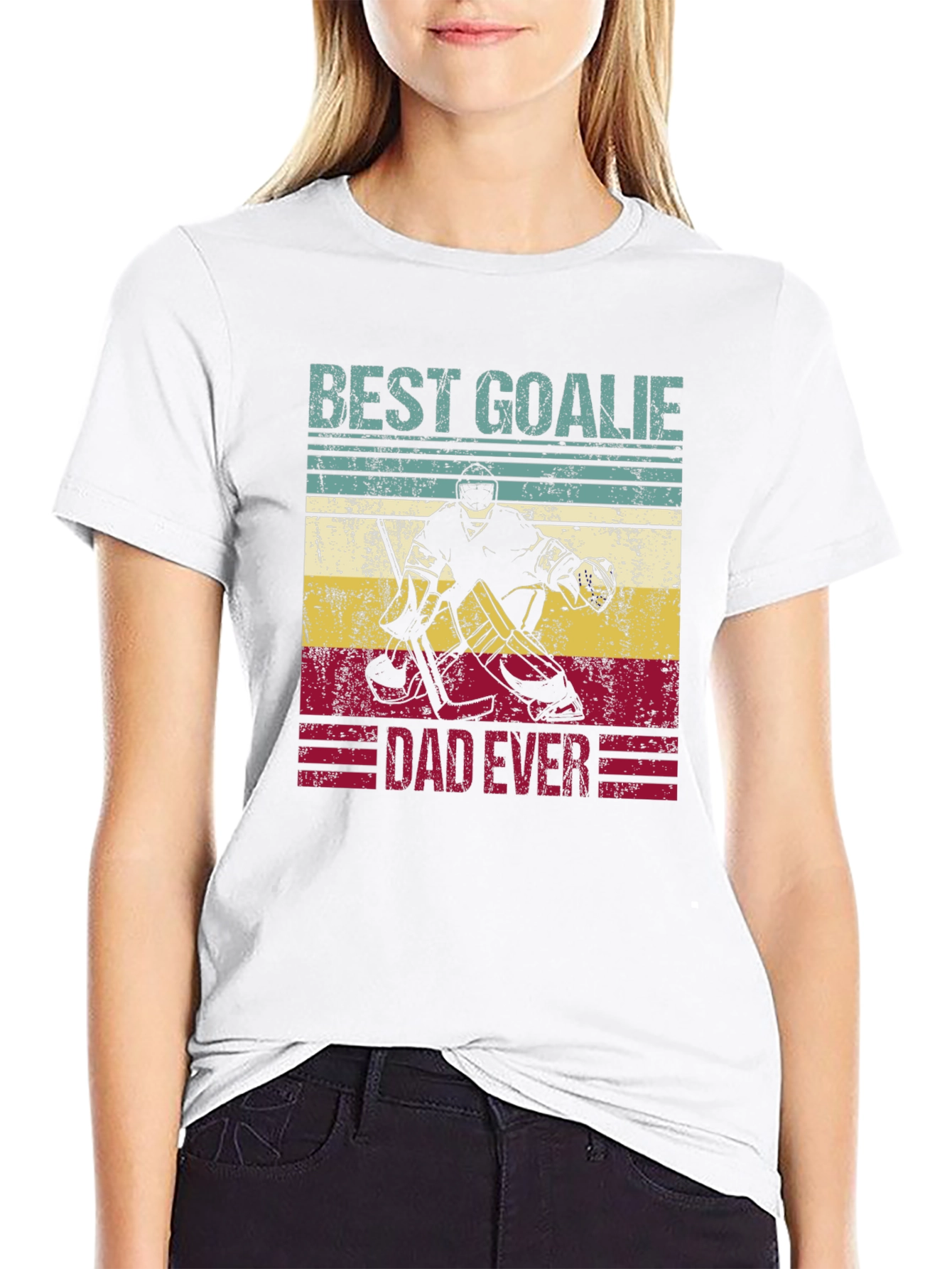 Best Goalie Dad Ever T-Shirt - Hockey Fathers Day Tee