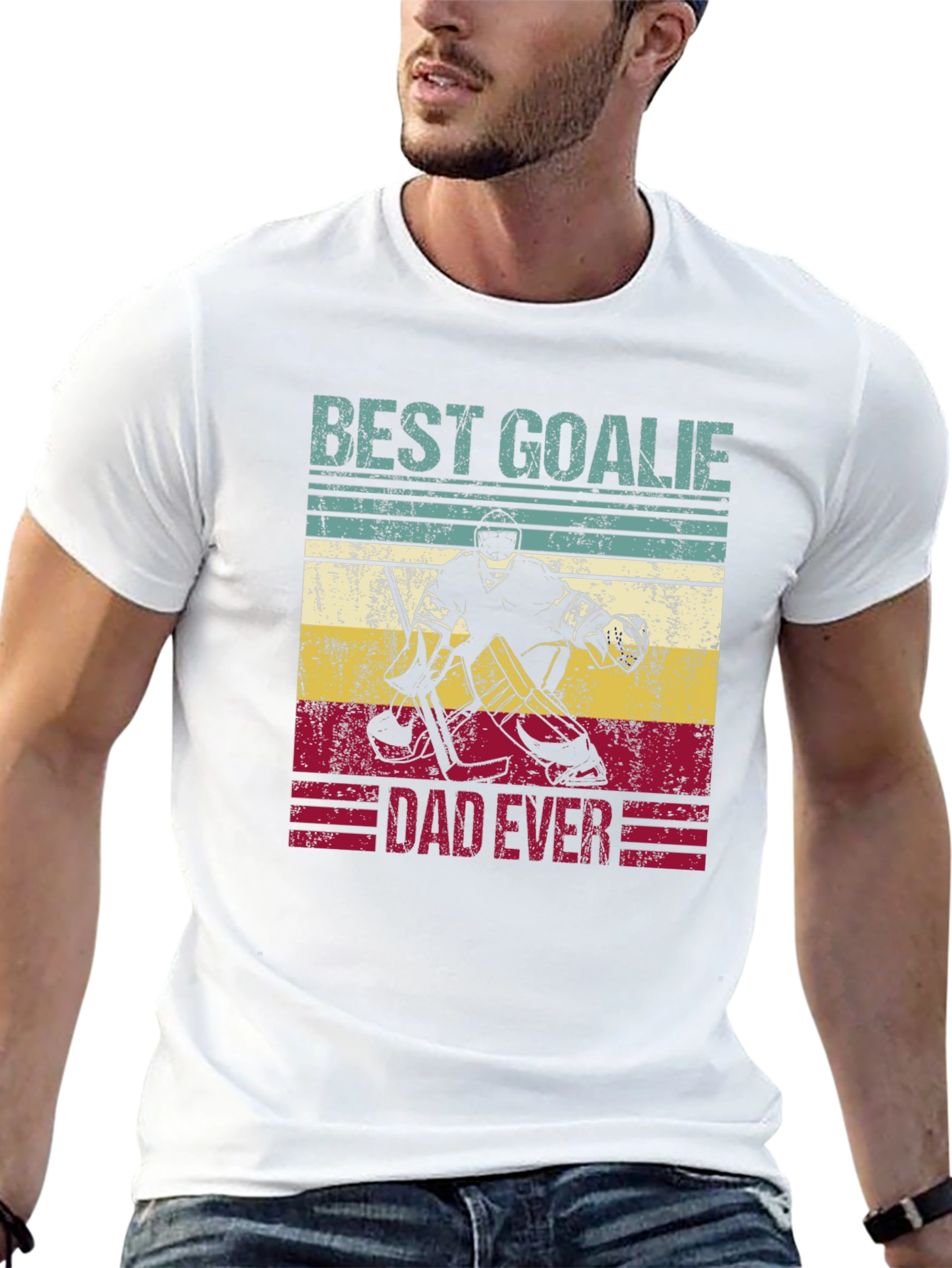 Best Goalie Dad Ever T-Shirt - Hockey Fathers Day Tee