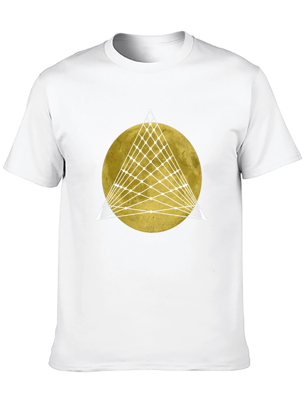 Geometric Moon Graphic Tee - Stylish Mens Black T-Shirt