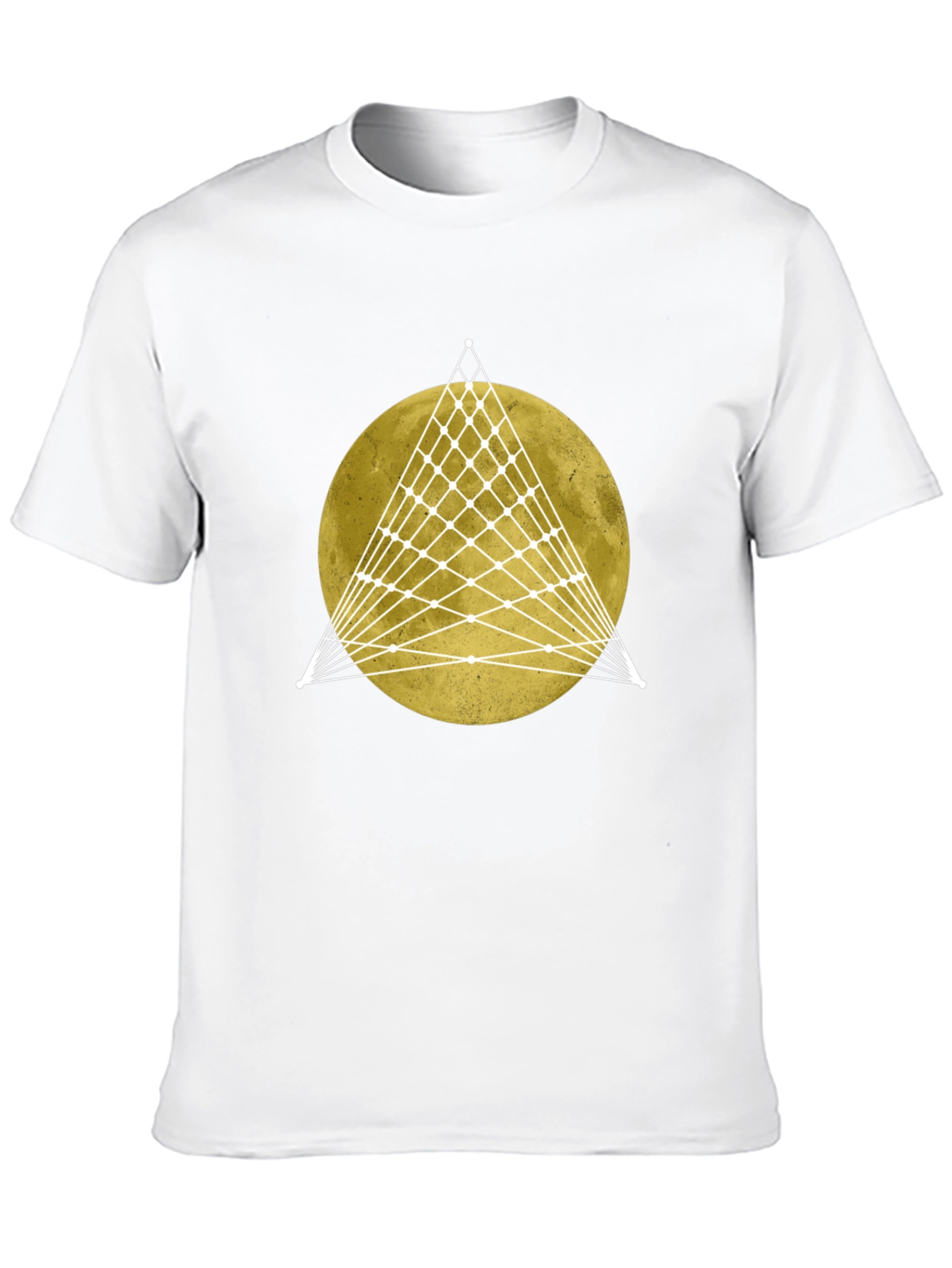 Geometric Moon Graphic Tee - Stylish Mens Black T-Shirt