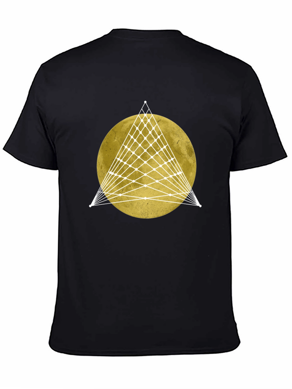 Geometric Moon Graphic Tee - Stylish Mens Black T-Shirt