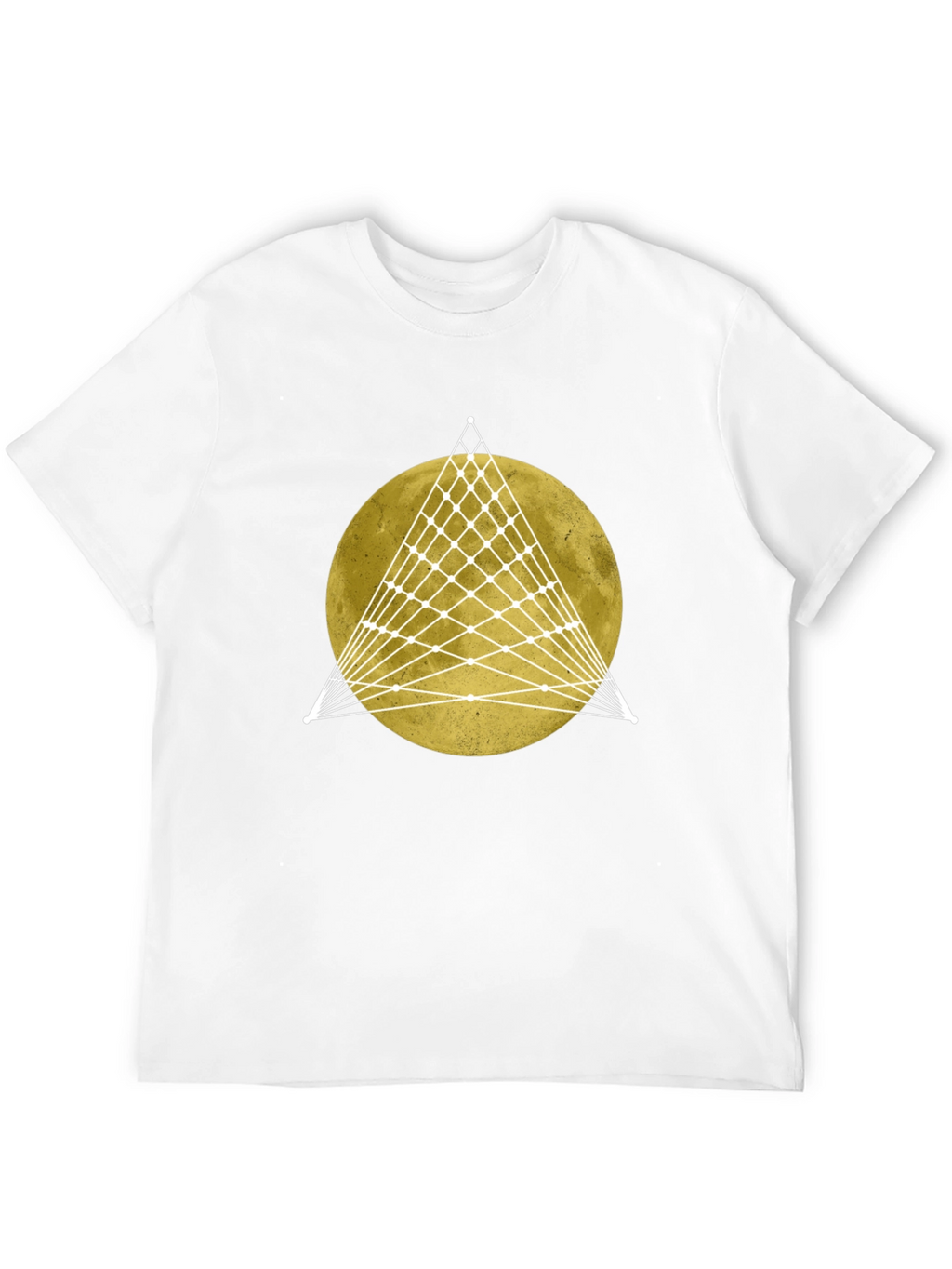 Geometric Moon Graphic Tee - Stylish Mens Black T-Shirt