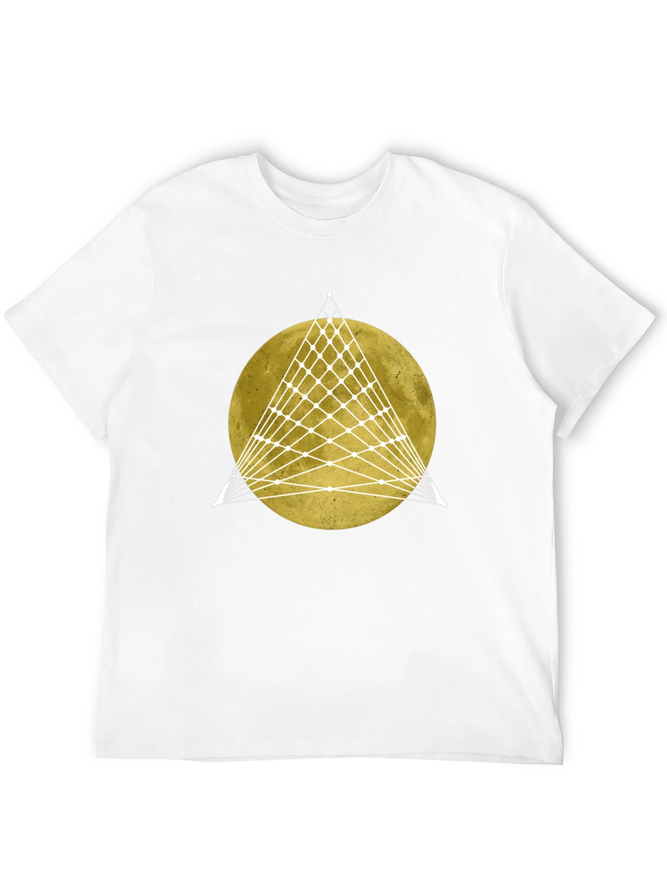 Geometric Moon Graphic Tee - Stylish Mens Black T-Shirt