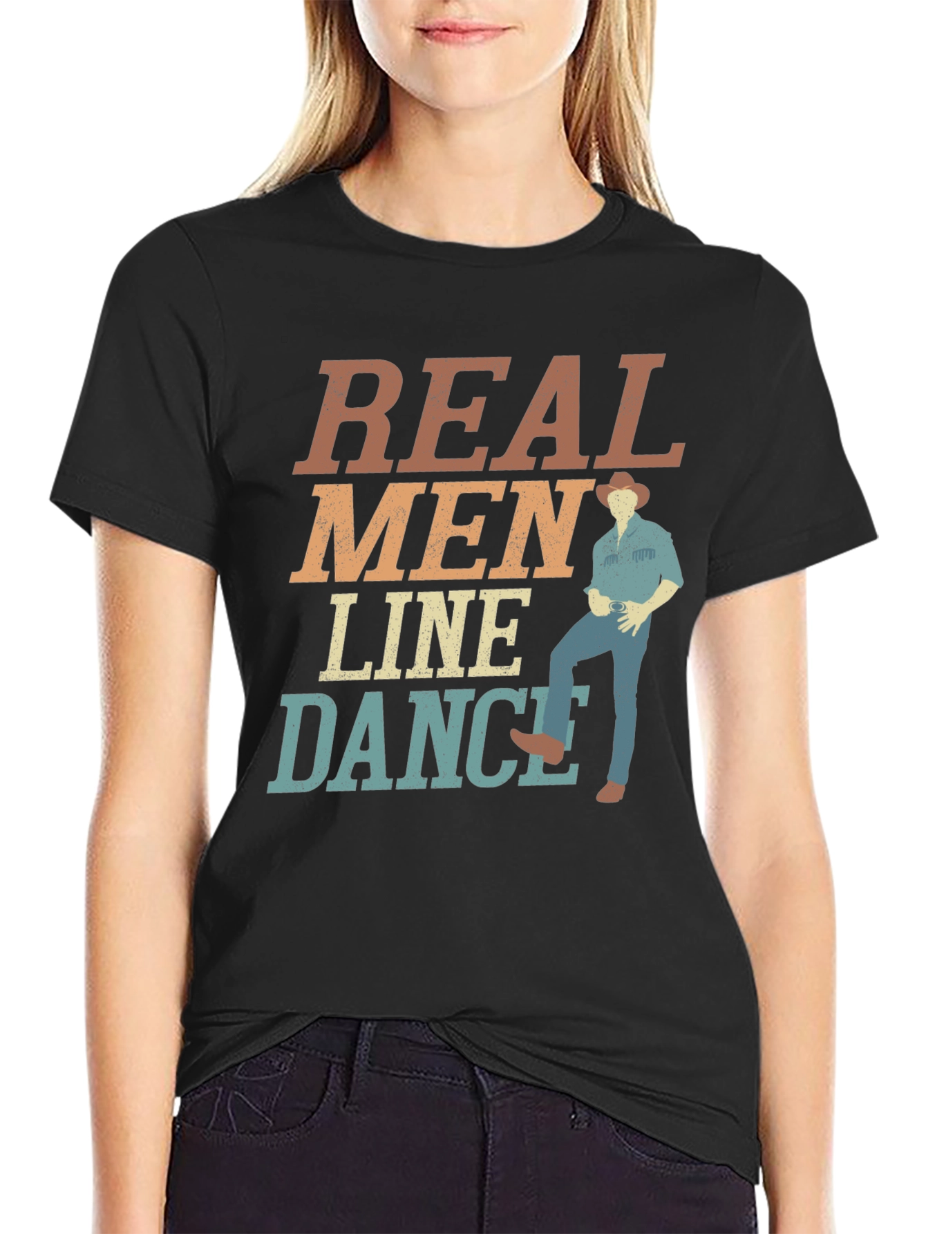 Real Men Line Dance Graphic Tee