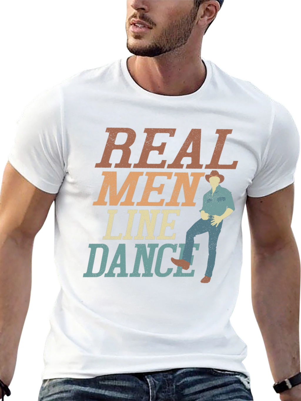 Real Men Line Dance Graphic Tee