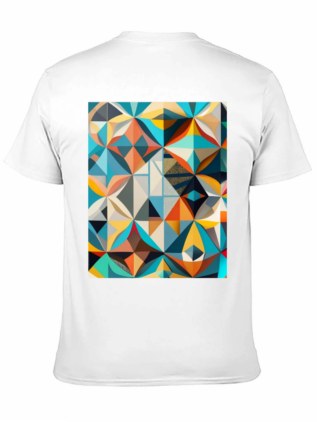 Geometric Mosaic Print Black T-Shirt