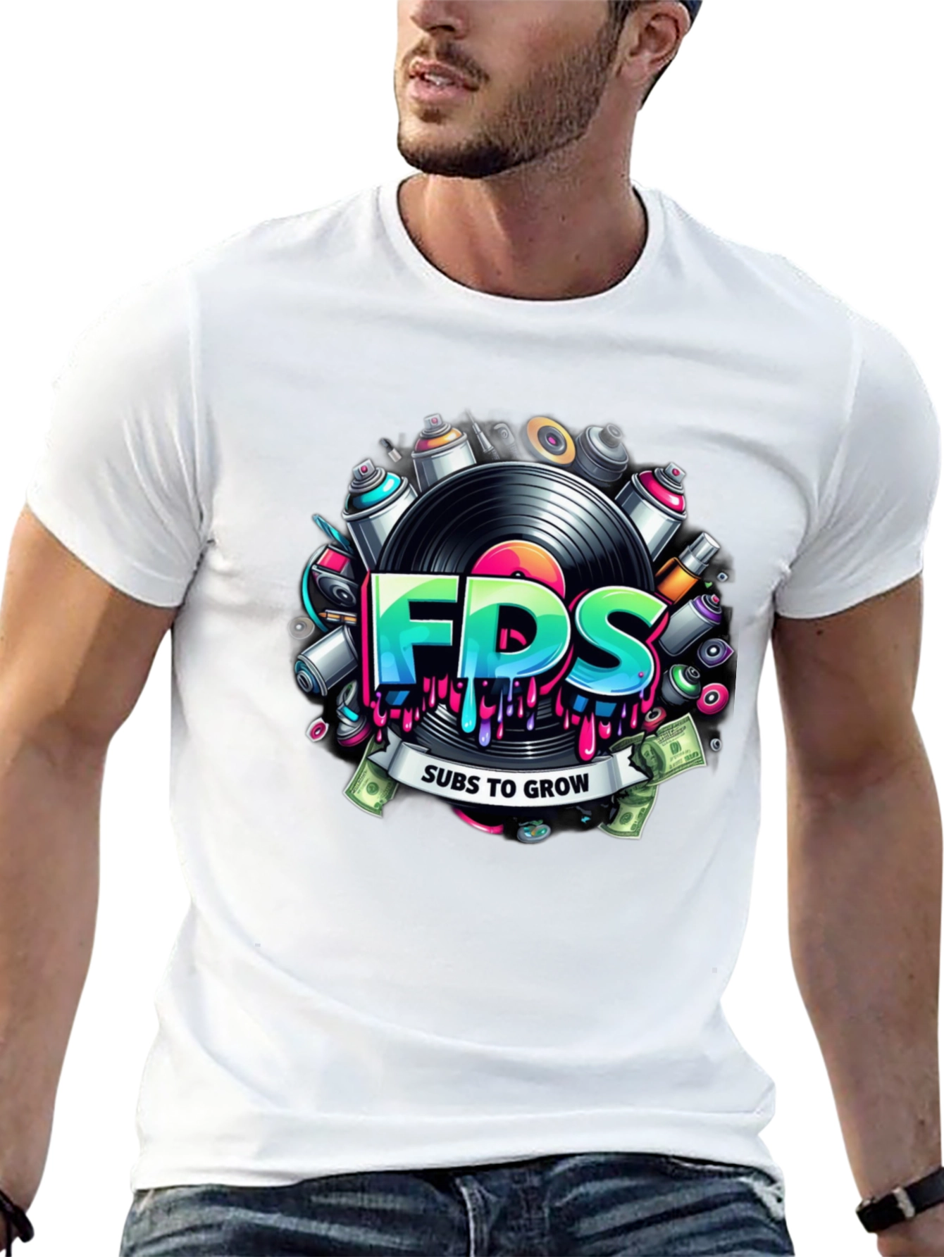 FDS Colorful Graffiti-Inspired T-Shirt