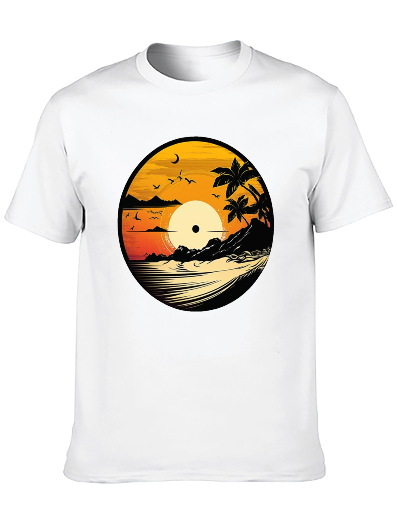 Sunset Vinyl Record Graphic T-Shirt