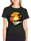 Sunset Vinyl Record Graphic T-Shirt