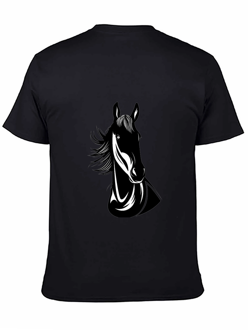 Black Horse Graphic Tee - Mens Crew Neck