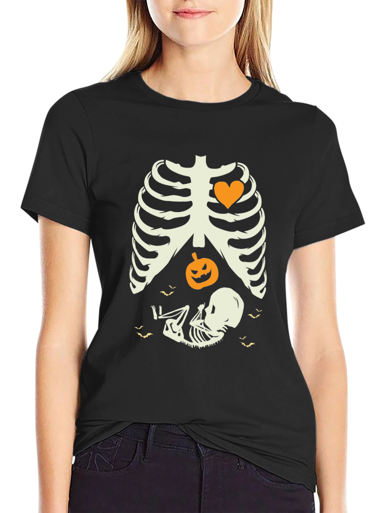 Halloween Pregnancy Skeleton T-Shirt
