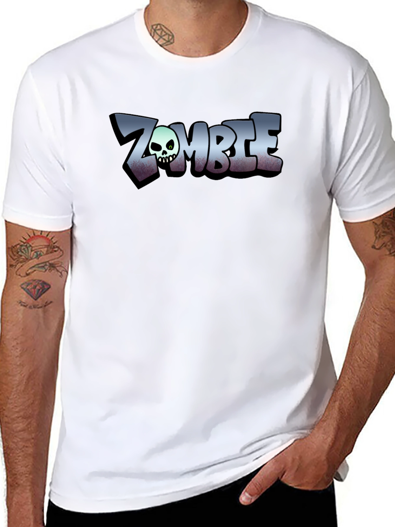 Zombie Graphic Tee - Cool Skull Design