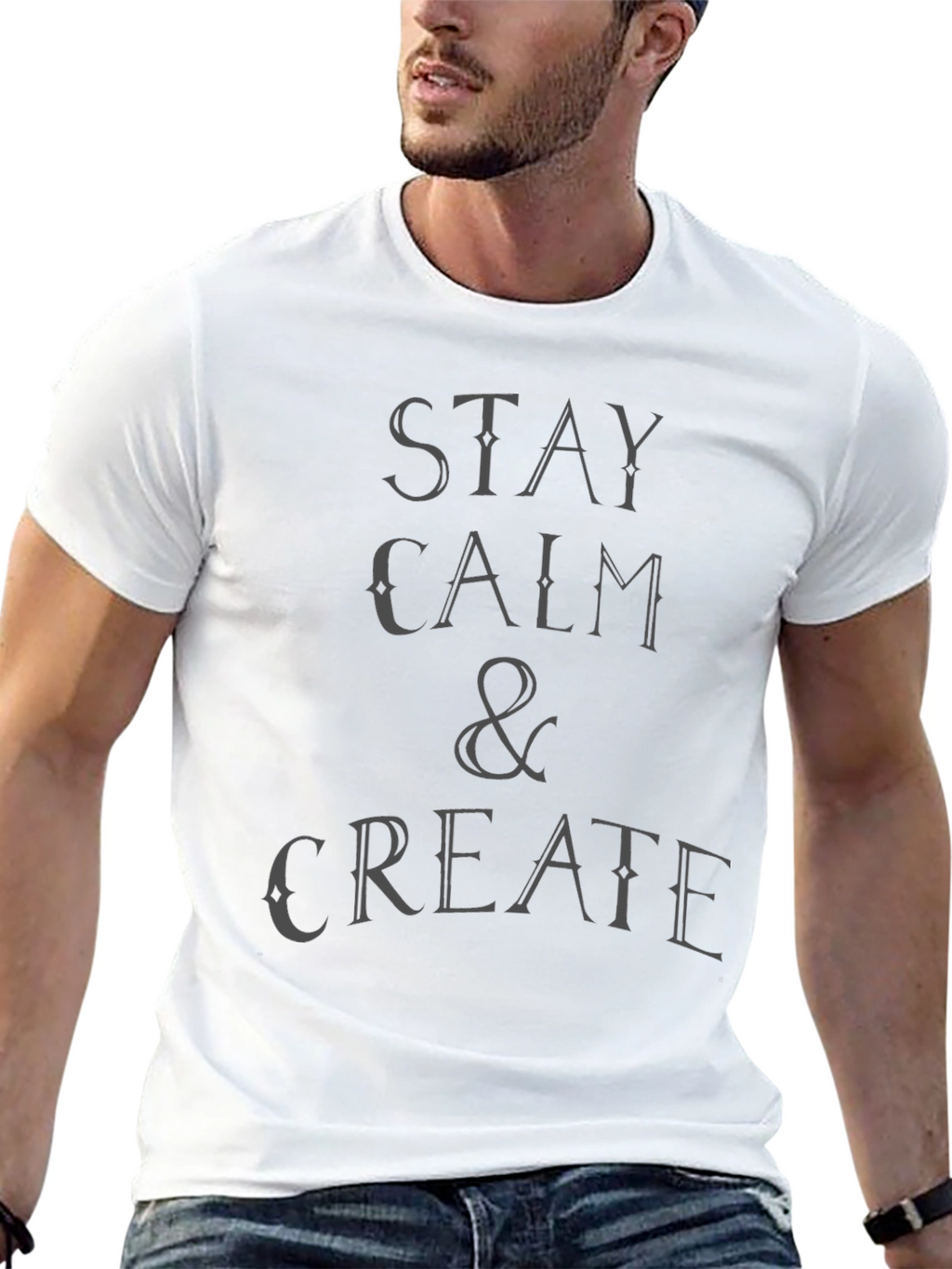 Stay Calm & Create T-Shirt - Black Graphic Tee