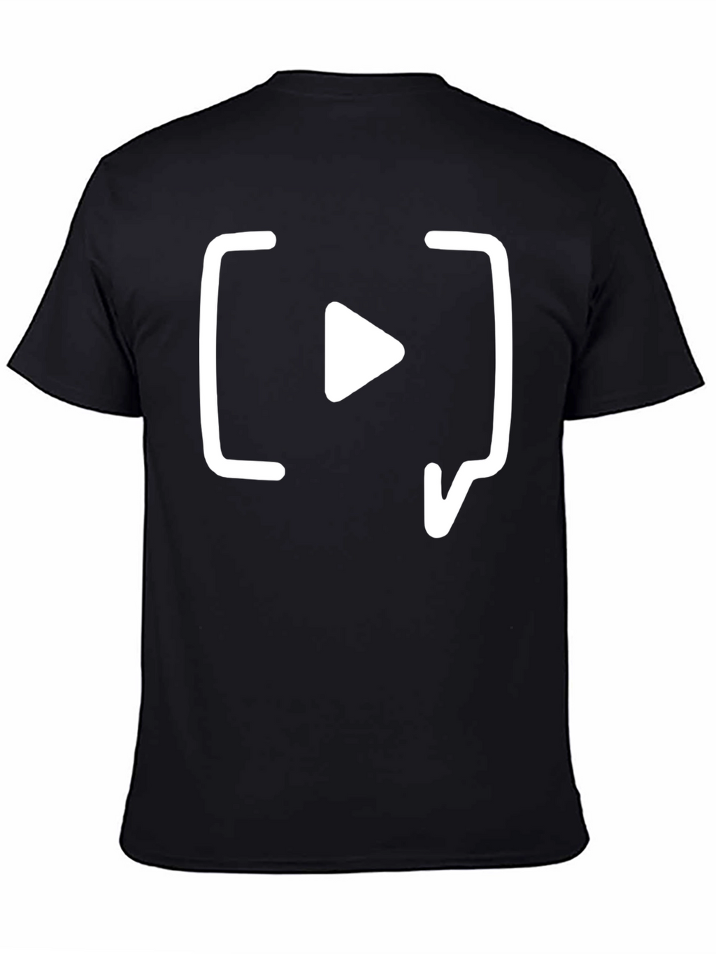 Black T-Shirt with White Play Icon