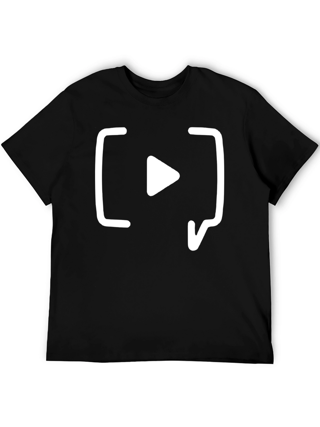 Black T-Shirt with White Play Icon