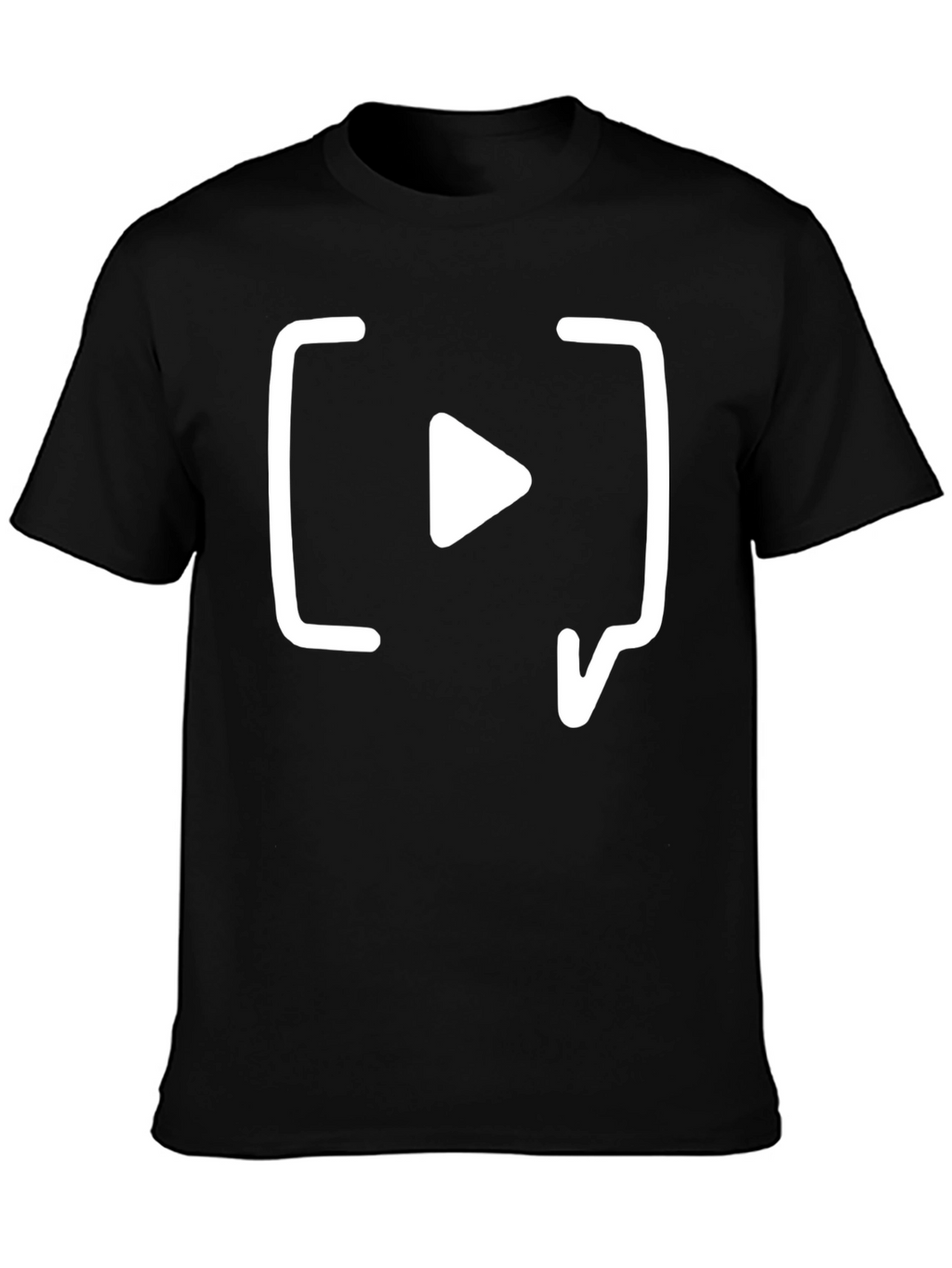 Black T-Shirt with White Play Icon