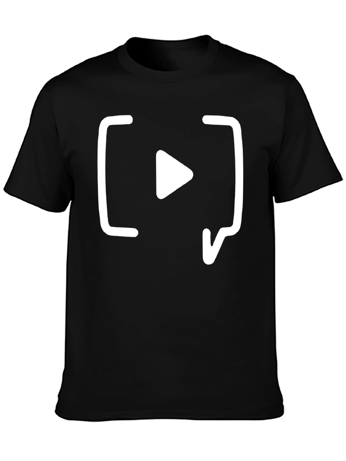 Black T-Shirt with White Play Icon