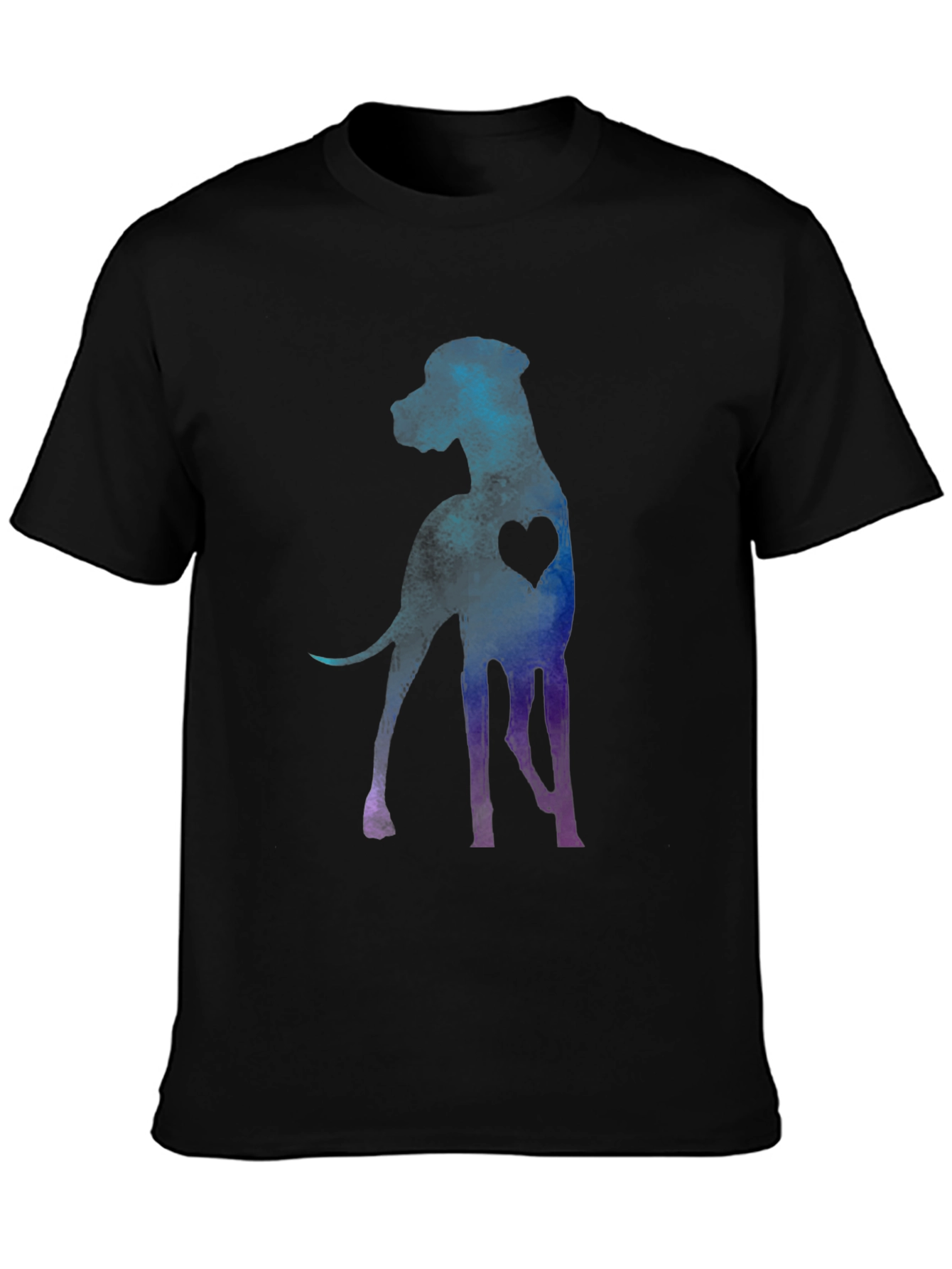 Dog Lover T-Shirt - Watercolor Great Dane Heart