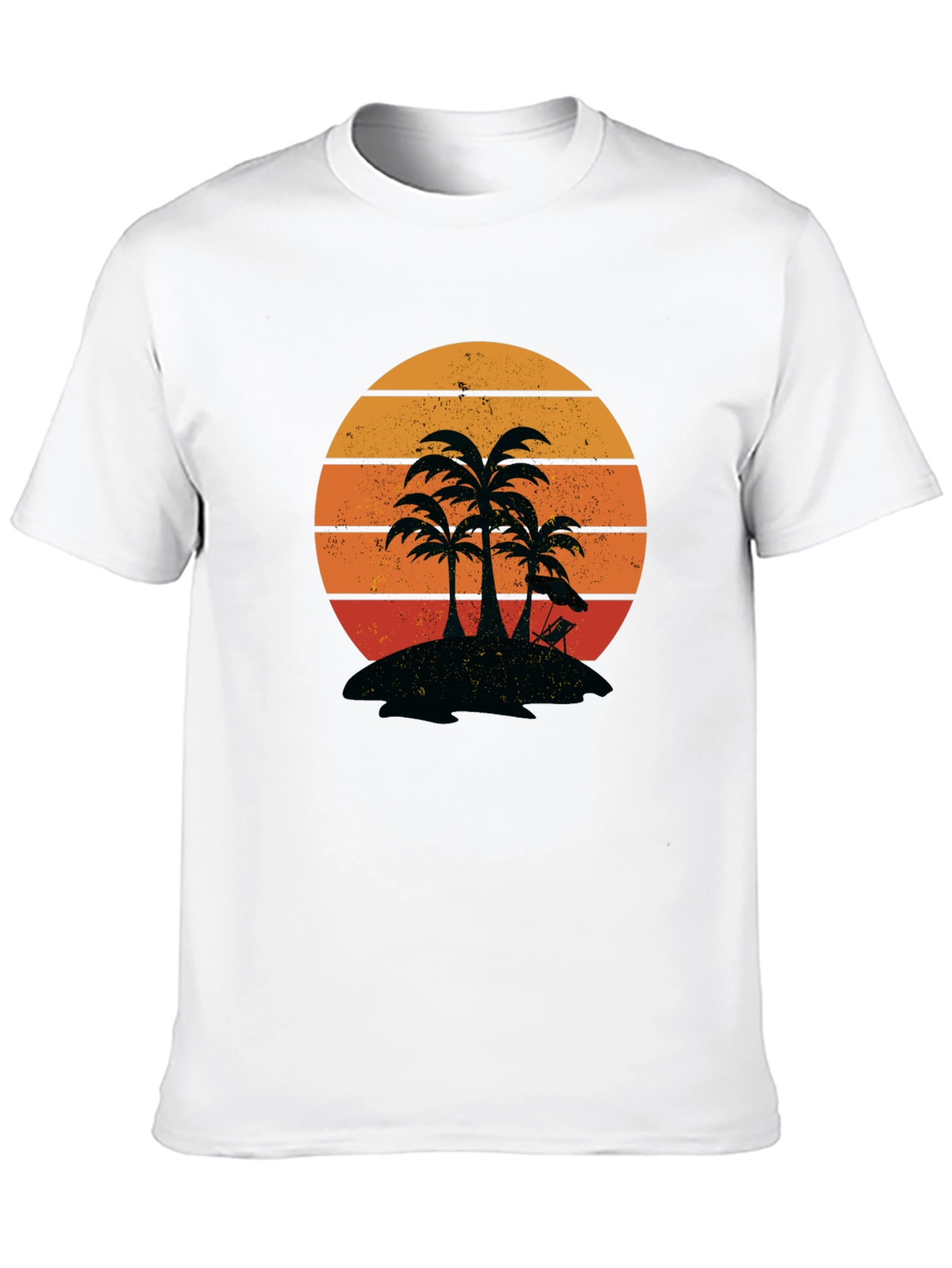 Retro Sunset Palm Tree Graphic T-Shirt