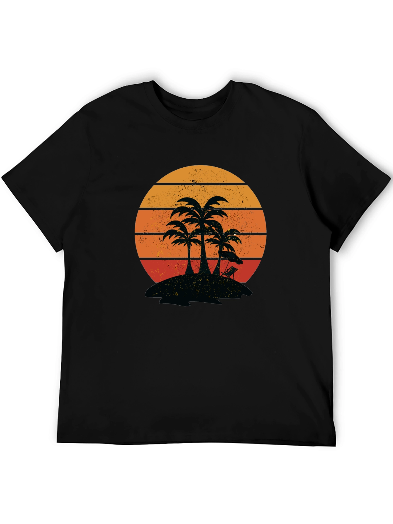 Retro Sunset Palm Tree Graphic T-Shirt