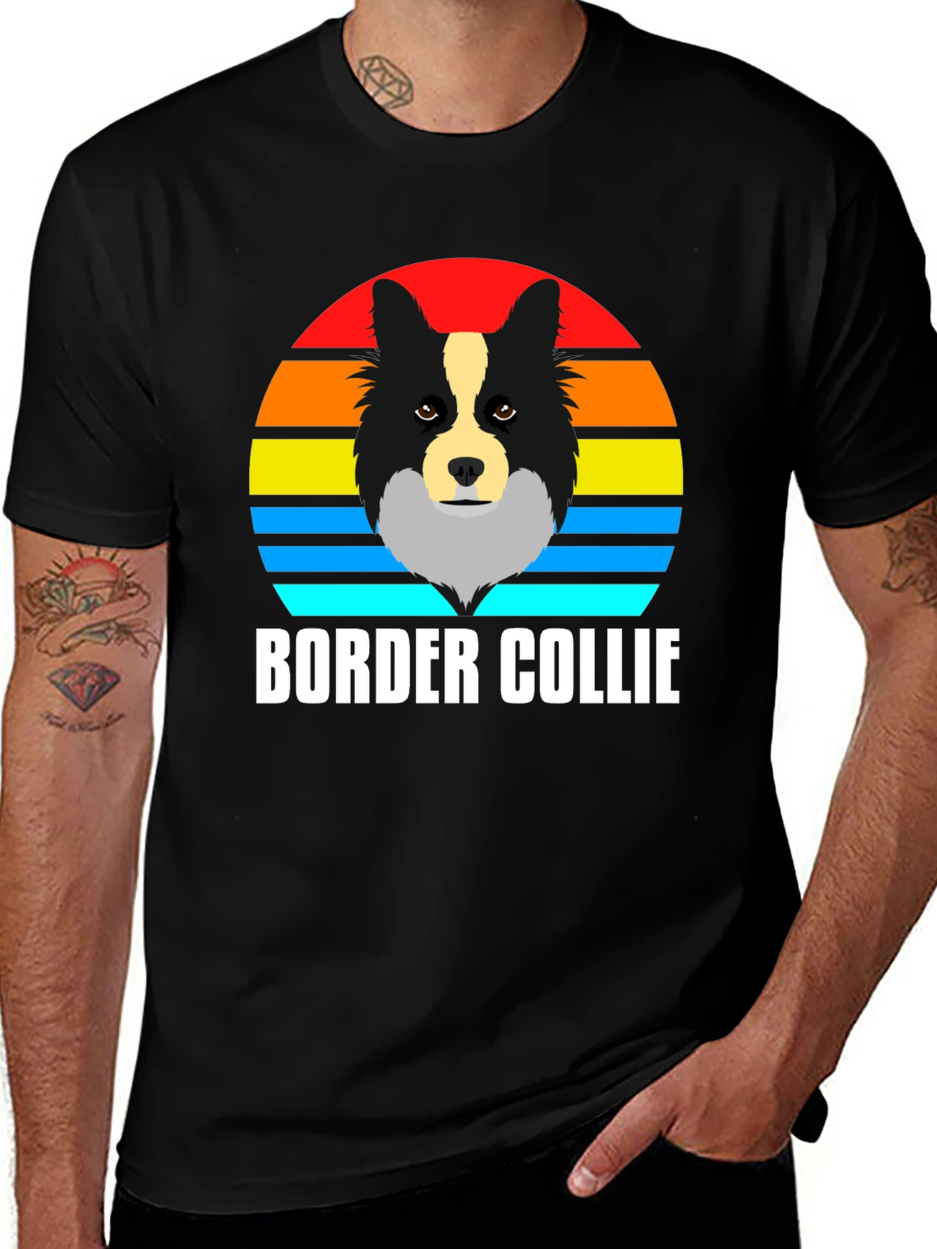Border Collie Sunset T-Shirt - Dog Lover Tee