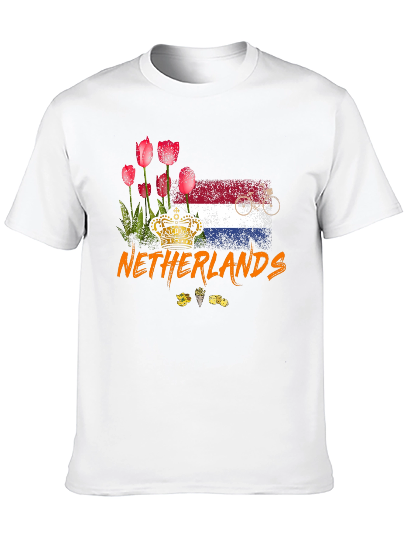 Netherlands T-Shirt - Tulips Flag Bike Design