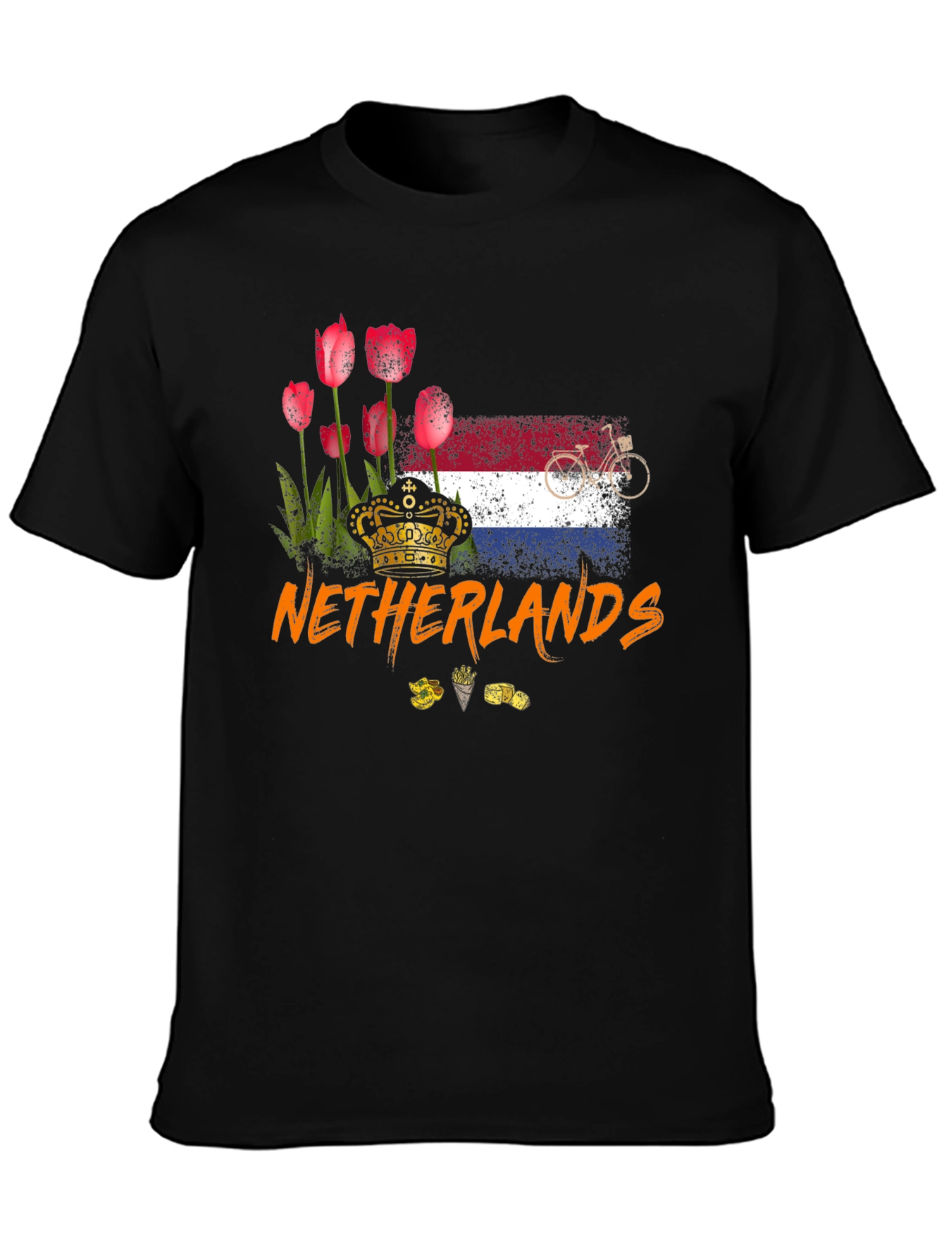 Netherlands T-Shirt - Tulips Flag Bike Design